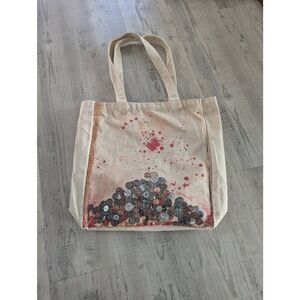 Canvas Tote Bag coins paint splatter market bag artsy‎ artist